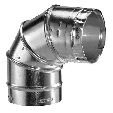 Duravent 4gvl90 Aluminum 4 Inner Diameter Type B Round Gas Vent Pipe