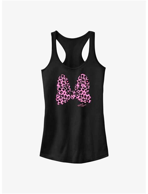 Disney Minnie Mouse Leopard Print Bow Girls Tank Black Hot Topic