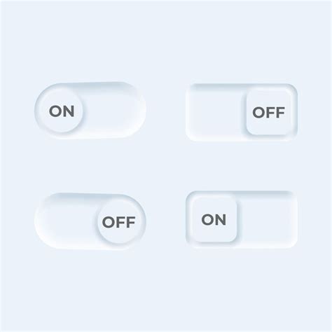 Premium Vector Vector Neumorphic Style On And Off Toggle Button Set