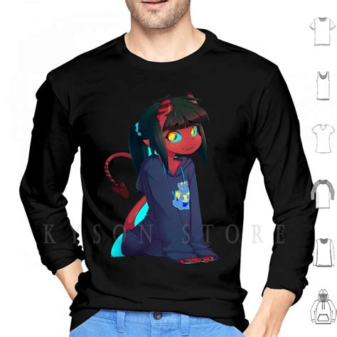 Meru The Succubus Sticker Hoodie Long Sleeve Cotton Meru The Succubus