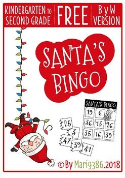 FREE Santa S Bingo Christmas ByW Version By It S Time For Math