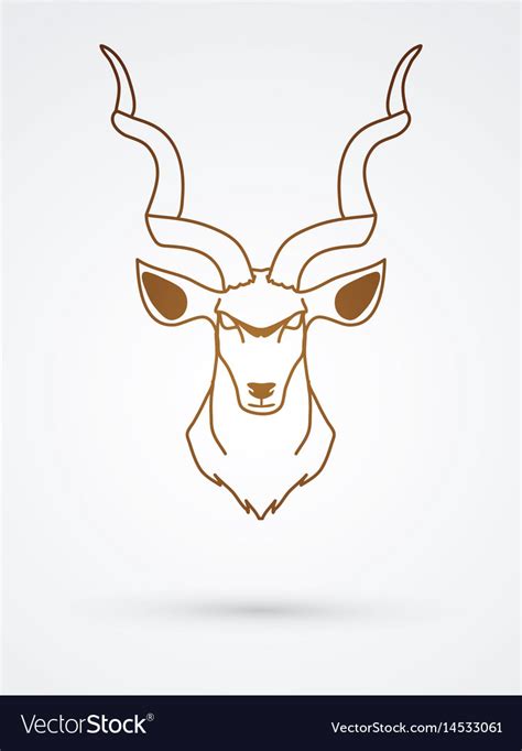 Kudu head oryx big horn animal graphic Royalty Free Vector