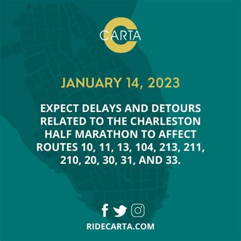 Charleston Half Marathon Detours Jan. 14, 2023 - CARTA