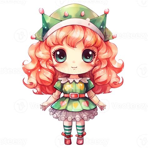 Watercolor Santa Elves Christmas Clipart Illustration Ai Generative