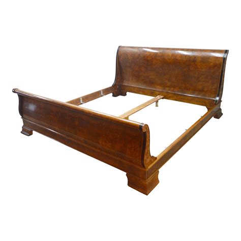 Henredon Charles X Burl Sleigh King Bed Chairish