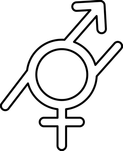 Gender Fluid Icon Or Symbol In Black Thin Line Art 24154992 Vector Art