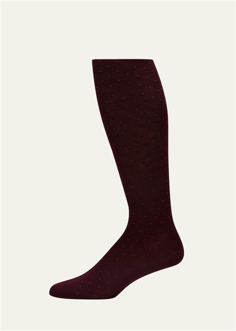 Pantherella Mens Gadsbury Pindot Crew Socks Bergdorf Goodman