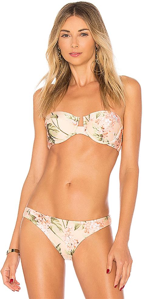 Alessandra Ambrosio Floral Bandeau Bikini Popsugar Fashion