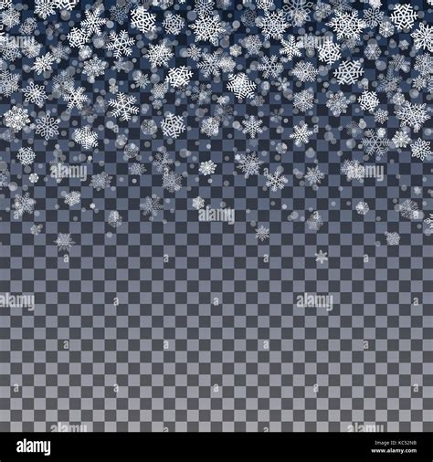 Los Copos De Nieve Cayendo Sobre Fondo Transparente Imagen Vector De