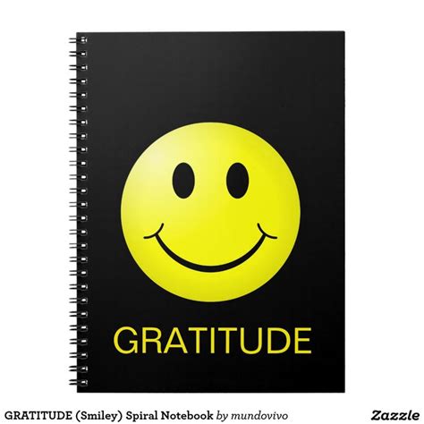 Gratitude Smiley Spiral Notebook Notebook Spiral Notebook Spiral