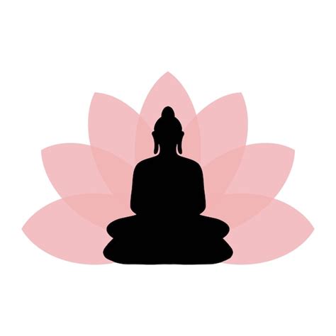 Premium Vector Buddha Lotus Meditating Vector Silhouette Illustration