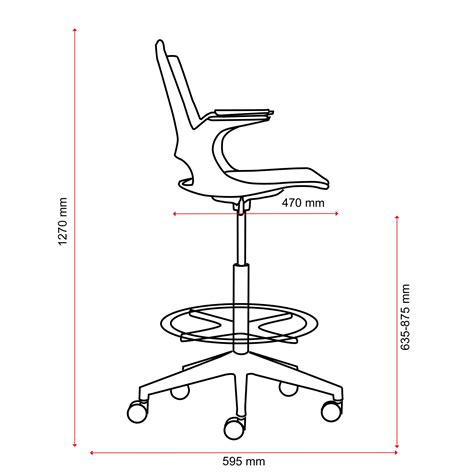 Konfurb Harmony Drafting Chair Black Or Light Grey Buro