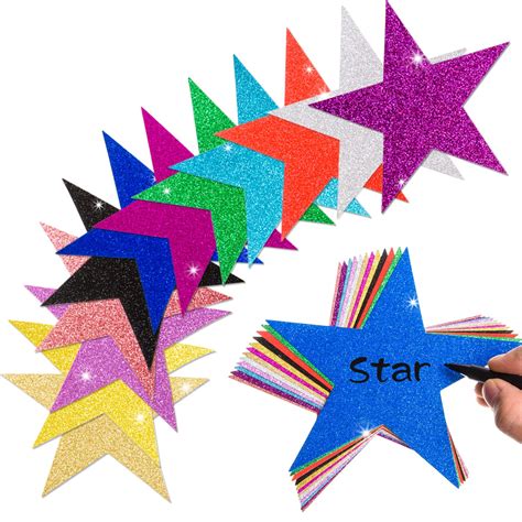 Buy 120 Pcs Glitter Star Cutouts Paper Star Confetti Cutouts Assorted