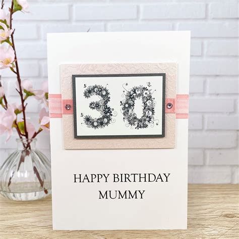 Luxury Handmade Birthday Card Floral Numbers Handmade Cards Pink And Posh