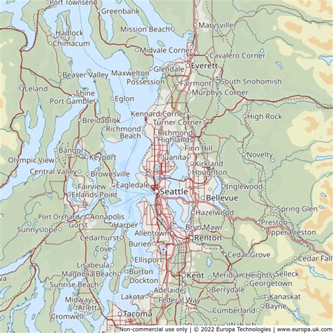 Map Of Seattle United States Global 1000 Atlas