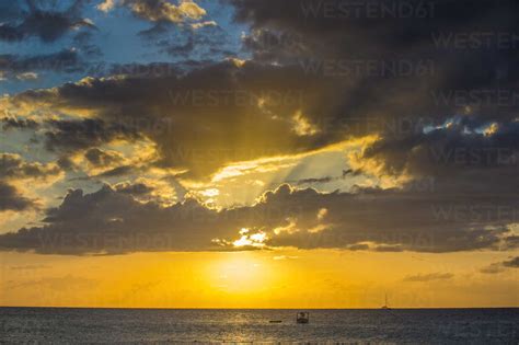 Jamaica, Negril, Seven mile beach, sunset stock photo