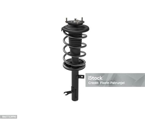 Car Front Shock Absorbers Car Suspension Part Isolated On White