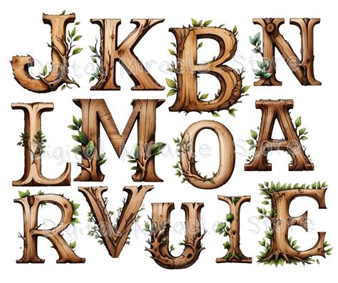 Wood Alphabet Png Rustic Font Wood Letters Png Wood Font Boho