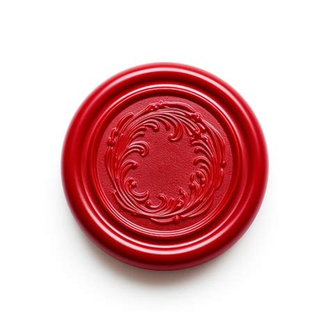 Premium Photo Red Wax Seal Isolated On White Background