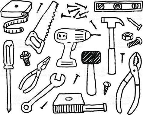 A Doodle Page Of Tools Doodles Doodle Pages Free Vector Art