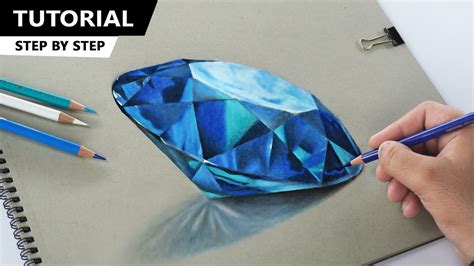 How To Draw Blue Diamond Easy Step By Step Youtube