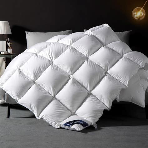 Goose Down Comforter Queen Size All Season White Fluffy Feather Duvet