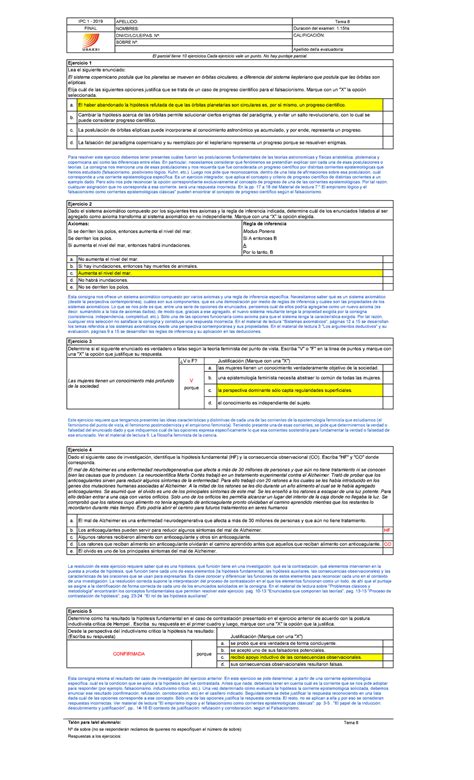 Final DIC 219 Claves Ampliadas TEMA 8 FEB IPC 1 2019 APELLIDO Tema