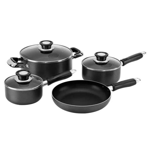 Alpine Cuisine 7 Piece Aluminum Non Stick Cookware Set With Lids In The