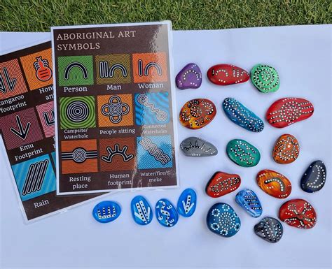 Prints Art And Collectibles Aboriginal Symbol Flashcards Preschool