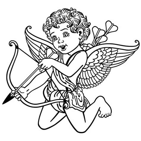 Coloriage Les flèches magiques damour de Cupidon