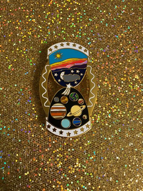 Space Hourglass Hard Enamel Pin Etsy