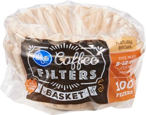 Kroger Unbleached Basket Coffee Filters Natural Brown Ct King