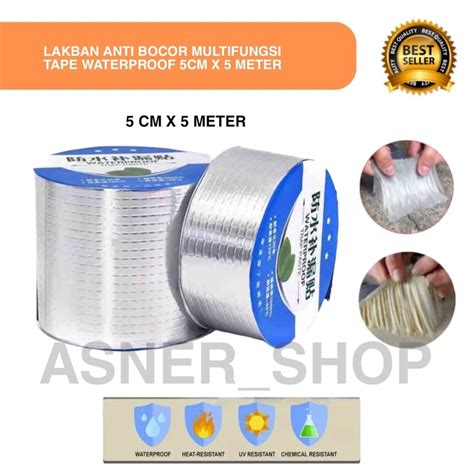 Jual Lakban Anti Bocor Tape Waterproof 5cm X 5 Meter Stiker Aluminum