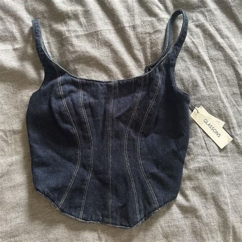 Cute Denim Corset Top From Glassons Brand New With Depop