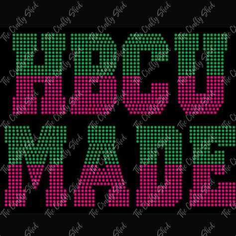 Hbcu Made Pink Green Rhinestone Transfer The Crafty Shed