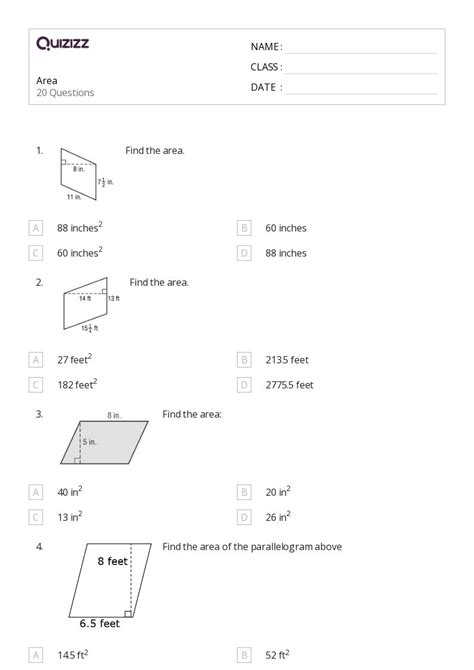 50 Area Worksheets For 6th Grade On Quizizz Free And Printable