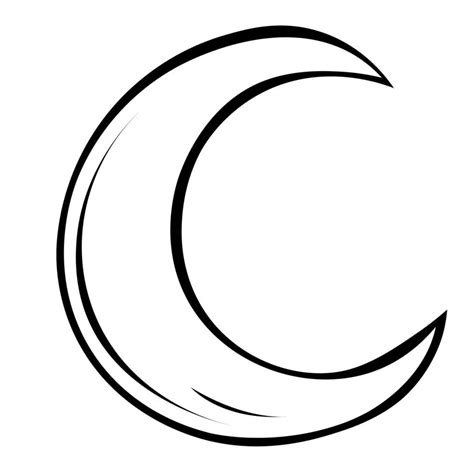 moon clip art black  white
