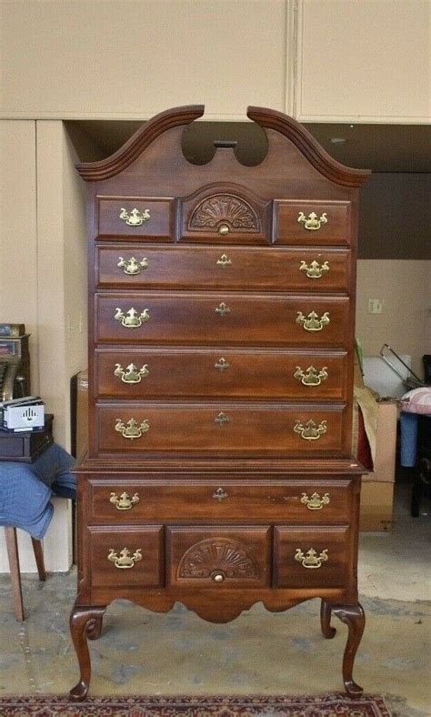 Cherry Highboy Queen Anne Style Chest Of Drawers Dresser Etsy Queen