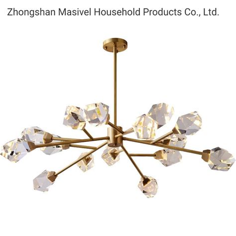 Masivel Lighting Luxury Crystal Chandelier Radioactive Living Room Home