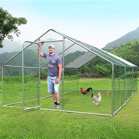 Vitesse Large Metal Chicken Coop, Walk in Wire Chicken coops Runs ...