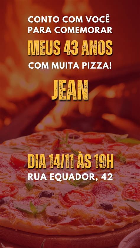 Convite Digital de Aniversário Noite da Pizza Elo7