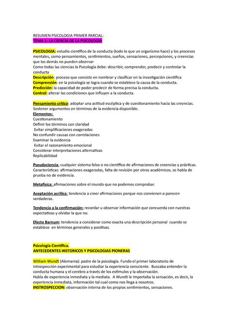 Resumen Psicologia Primer Parcial Resumen Psicologia Primer Parcial