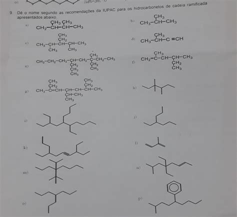 D O Nome Segundo As Recomenda Es Da Iupac Para Os Hidrocarbonetos De