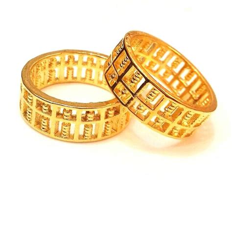 Gold Korea K Gold Plated Ring Full Sempoa Abacus Width Cm