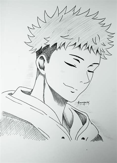 Itadori Yuji Jujutsu Kaisen Quick Drawing Easy Drawings Sketches