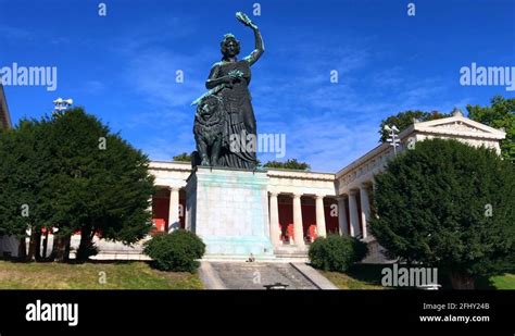 Munich Bronze Statue Of Bavaria Stock Videos Footage HD And 4K