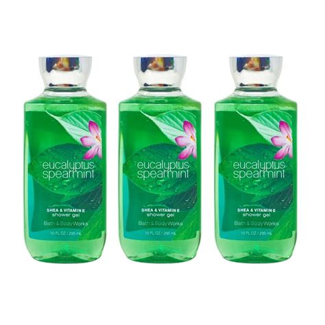 Bath And Body Works Eucalyptus Spearmint 3 Pack Shea And Vitamin E Shower Gel Set Full Size