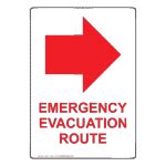 Fire Emergency Evacuation Route Signs And Labels