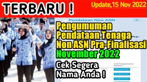 Terbarupengumuman Pendataan Tenaga Non Asn Pra Finalisasi November