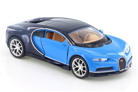 Bugatti Chiron, Blue/Dark Blue - Welly 43738D - 4.5" Diecast Model Toy ...